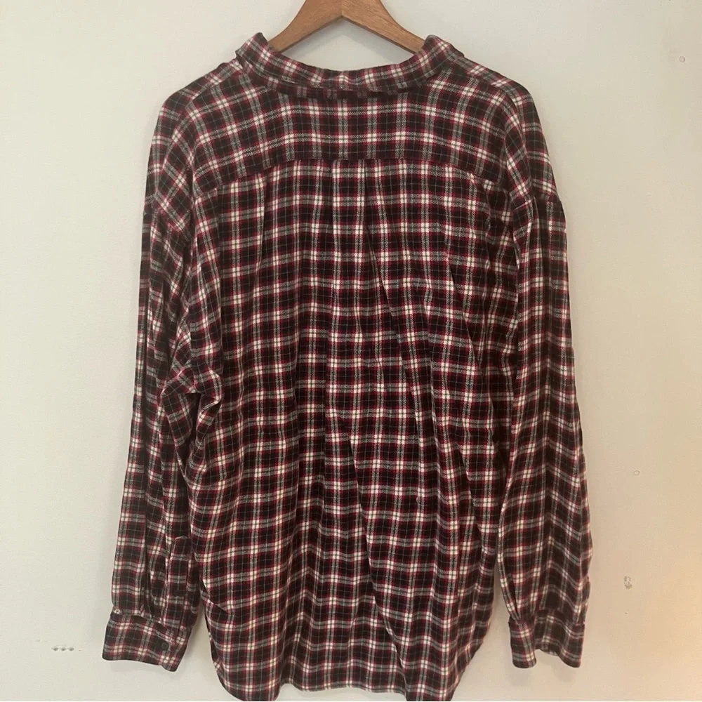 VTG J Crew Oarsman Mens XL Red Plaid Flannel Button Up Long Sleeve Y2K Preppy